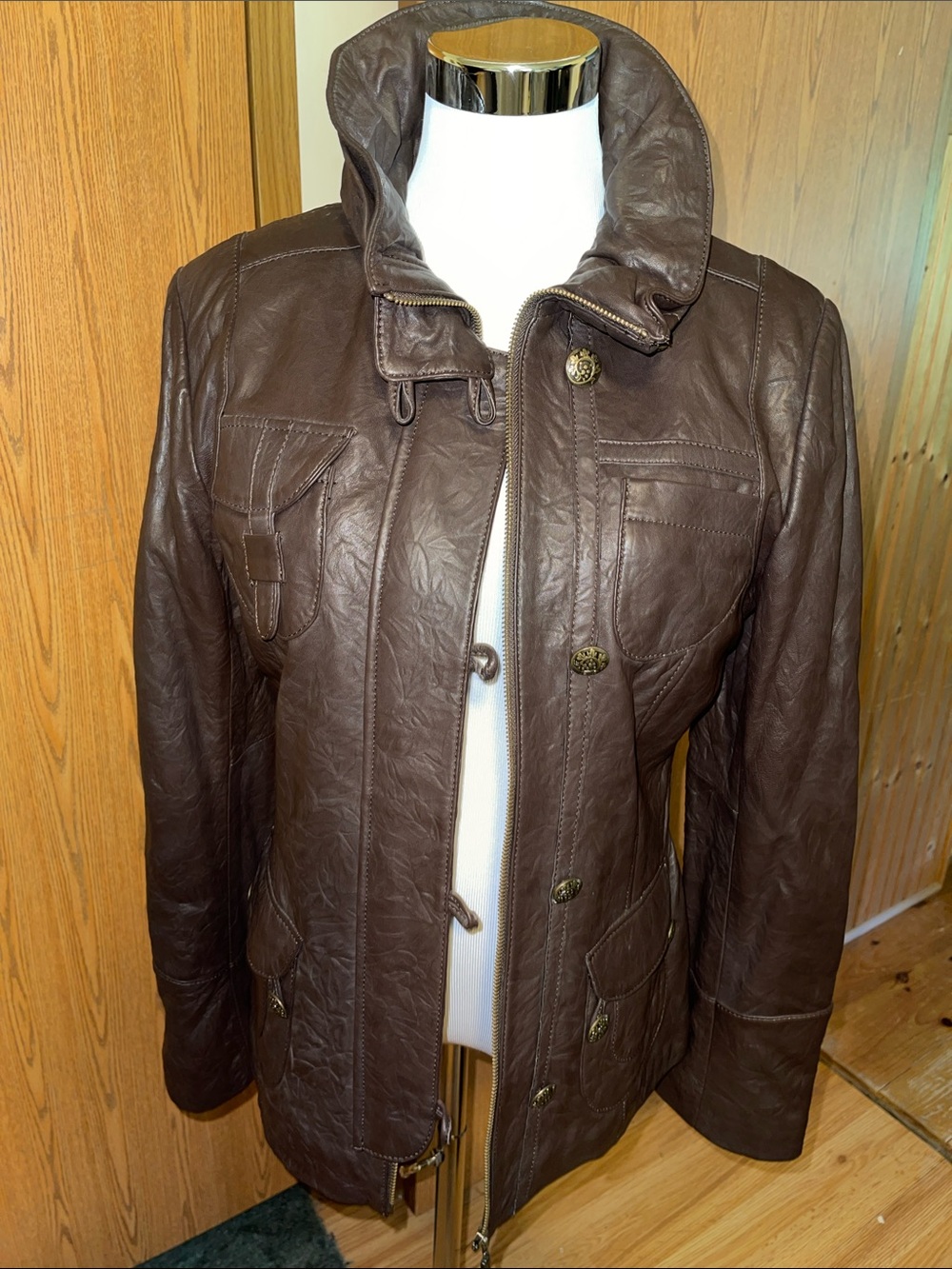 Danier Navajo Leather Zip & Button Leather Jacket